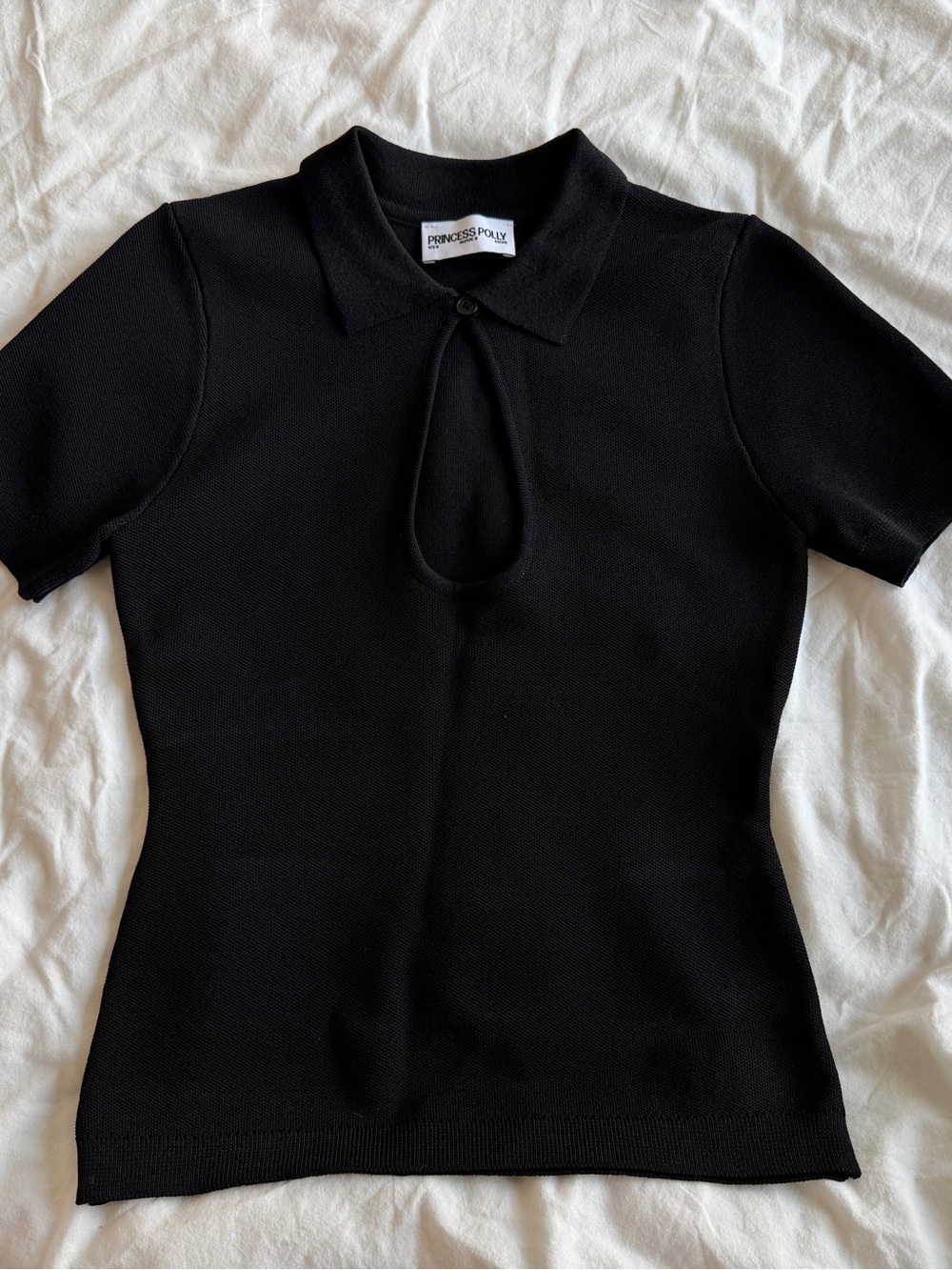Princess Polly Black Keyhole Top
